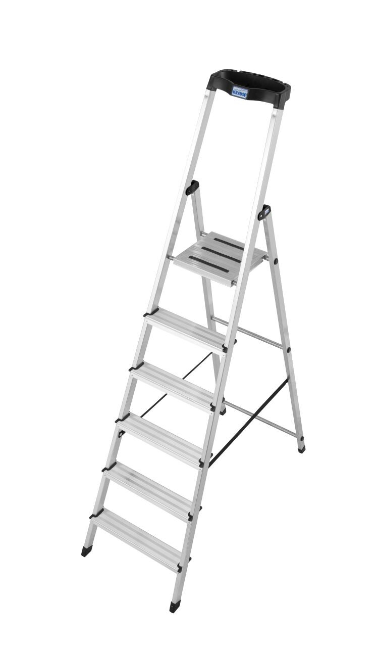 KRAUSE SAFETY drabina aluminiowa 6 stopni z PÓŁKĄ